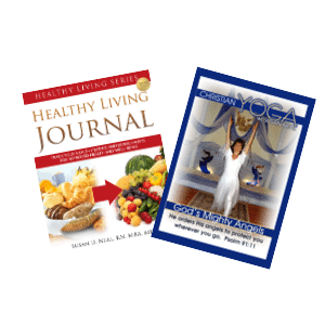 Healthy Living Journal (print book) and Christian Yoga DVD